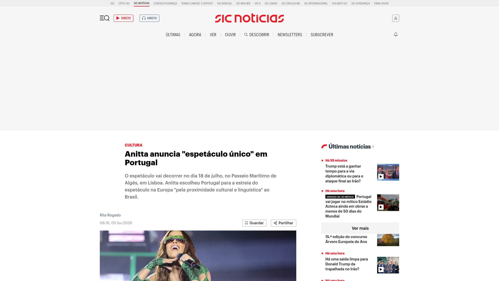 SIC Notícias — Anitta