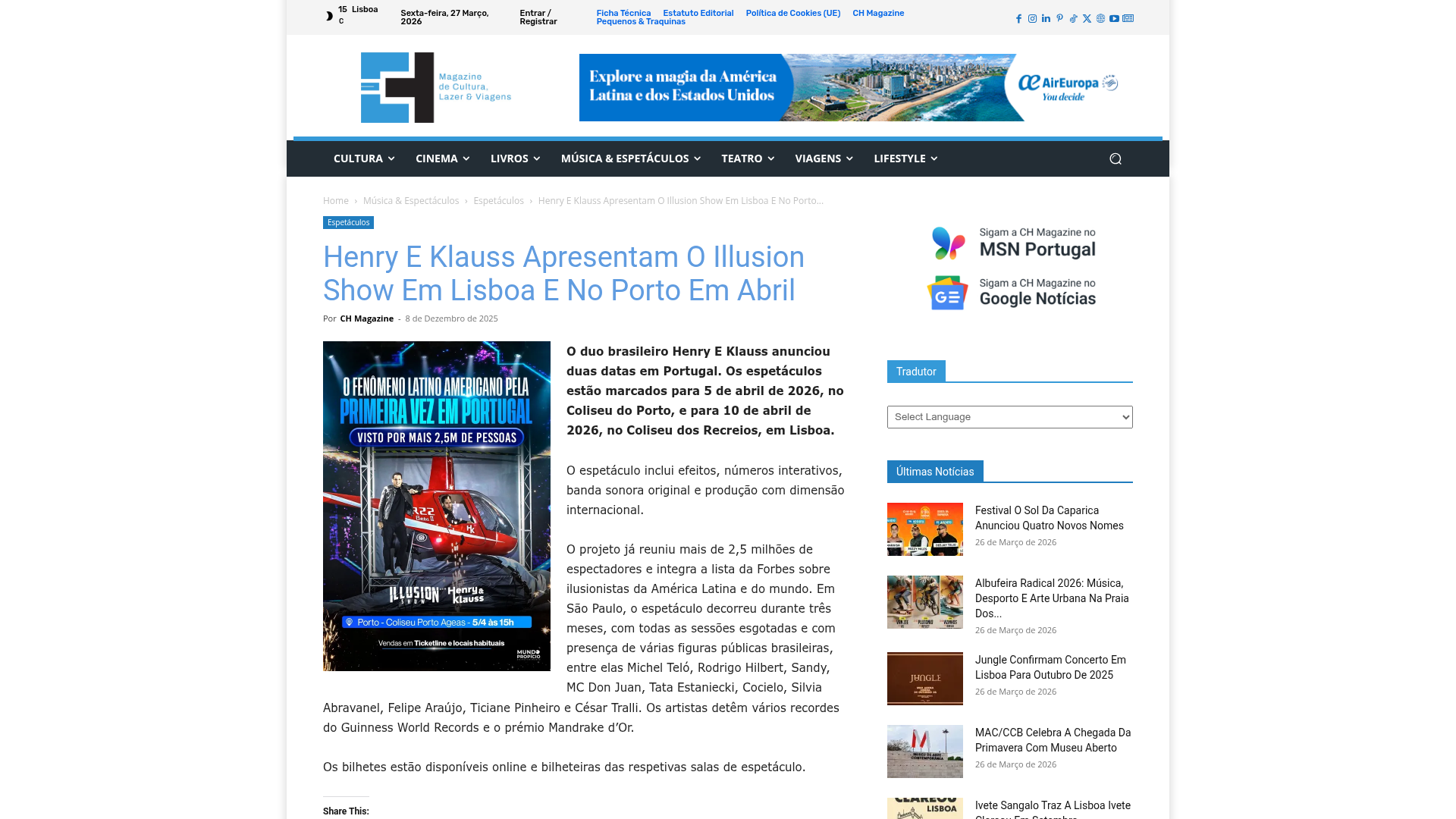 CH Magazine — Henry & Klauss