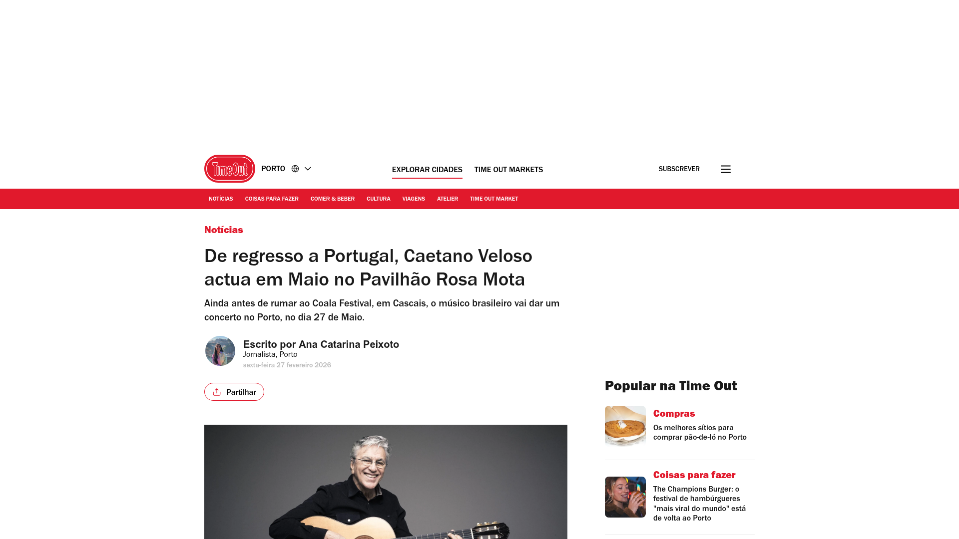 Time Out Porto — Caetano Veloso